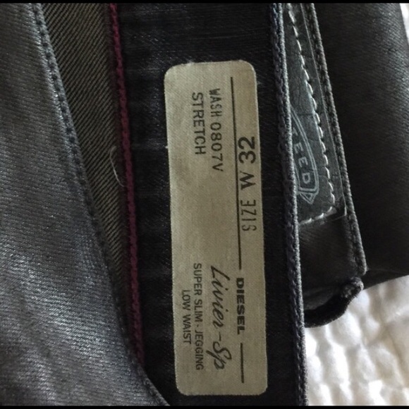 Diesel Stretch Jeggings Dark Grey/Black wet look! - Picture 3 of 6